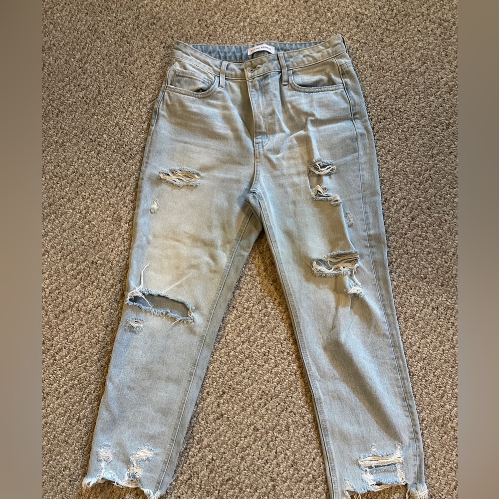 Flying Monkey Light Distressed Loose Fit Jeans